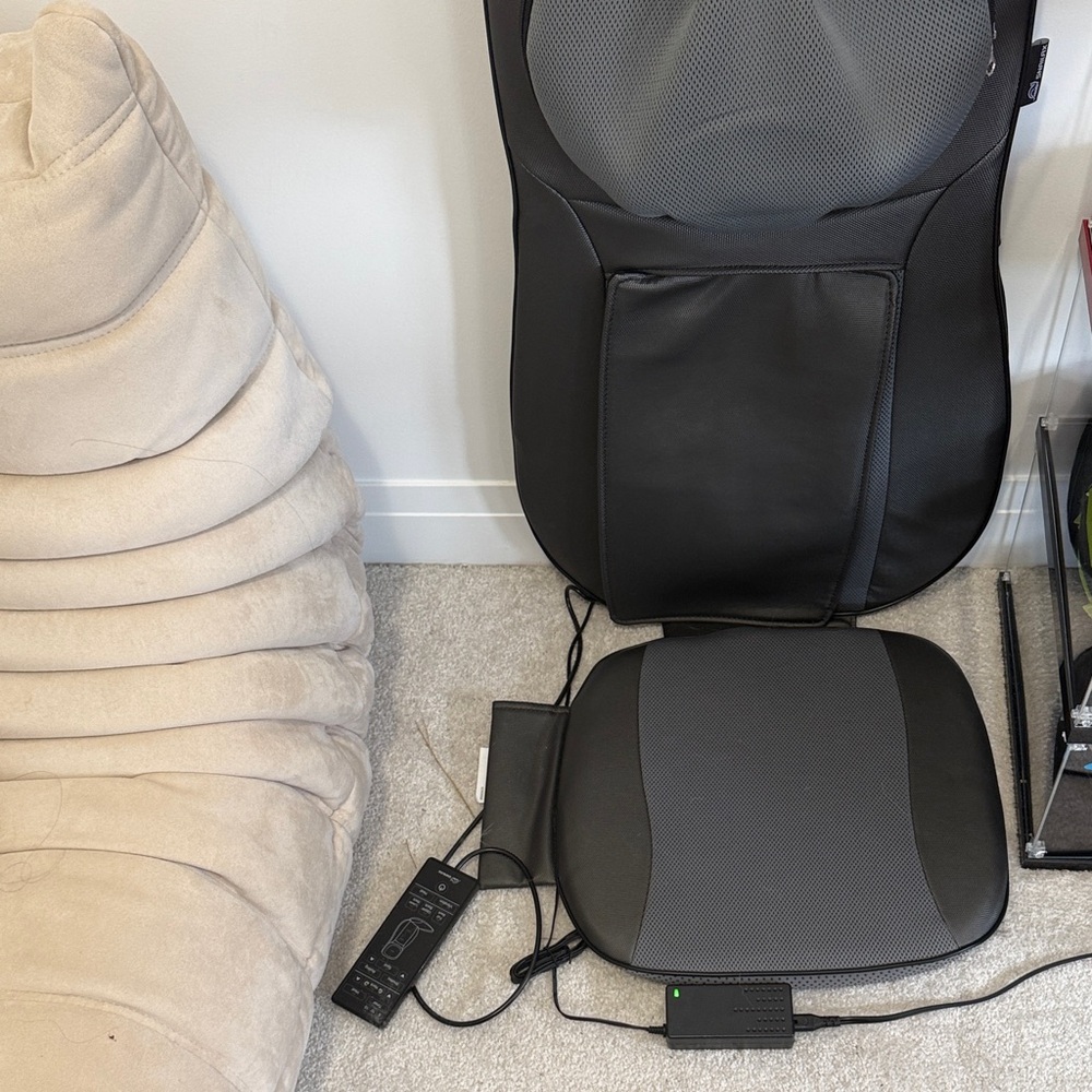 Black and Gray Massage Seat Cushion